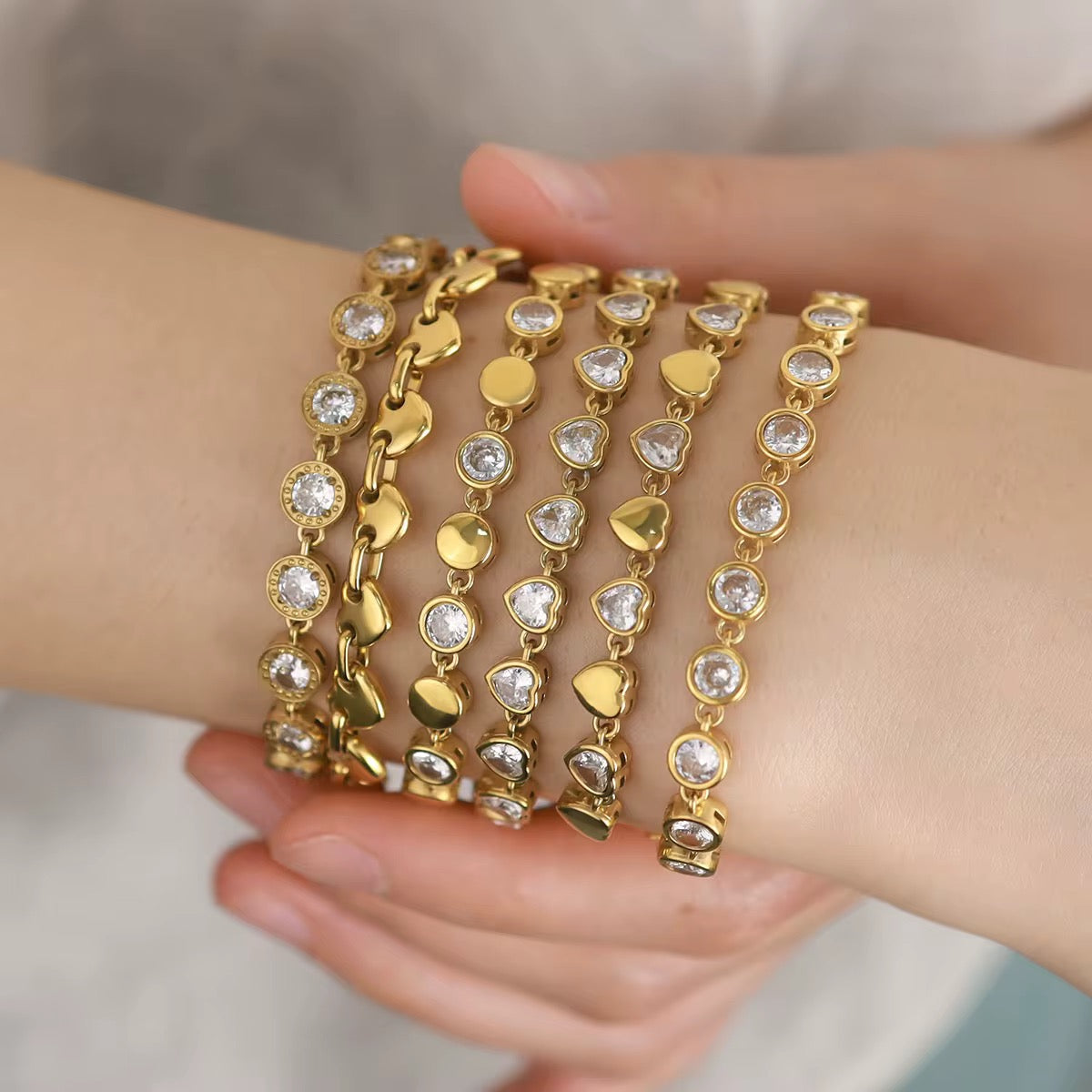 Tennis Bracelet - Heart