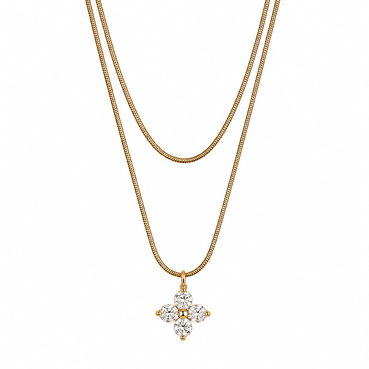 Layered Clover Necklace - Minimal