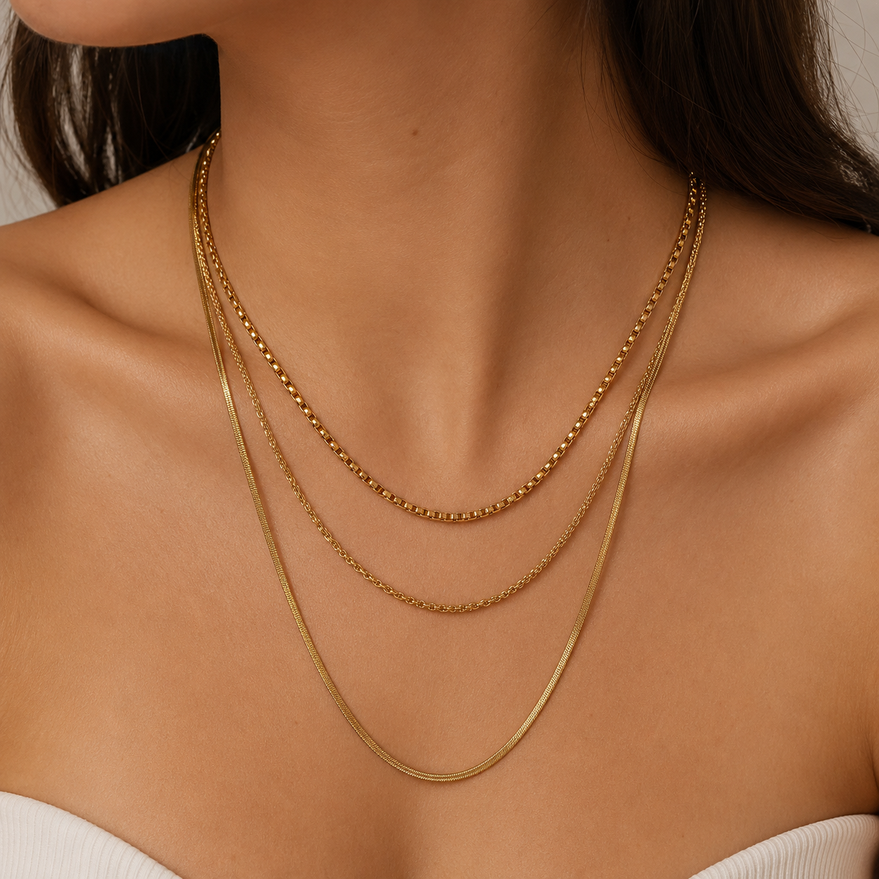 Cassie Stacked Necklace - 3 Layers
