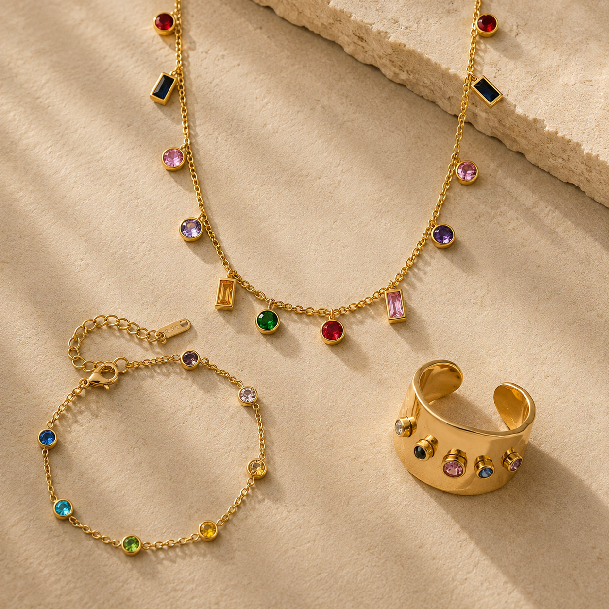 Hue Set (Bracelet + Necklace + Ring)