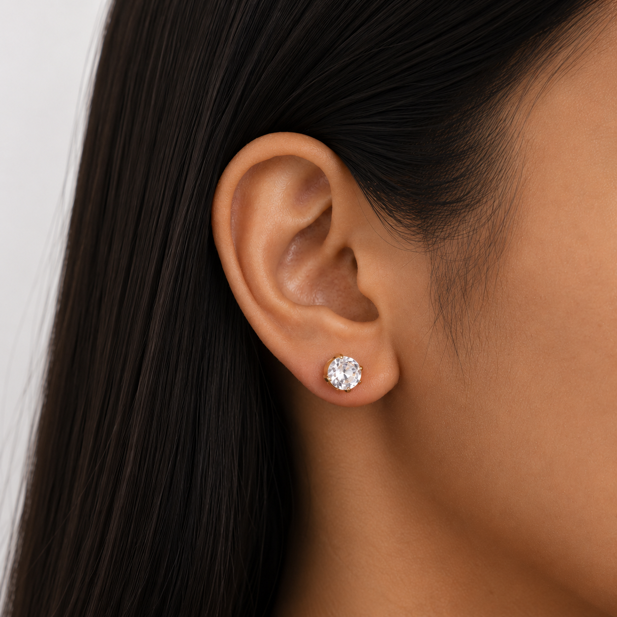 Solitaire Flatback Stud - Round