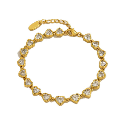 Tennis Bracelet - Heart