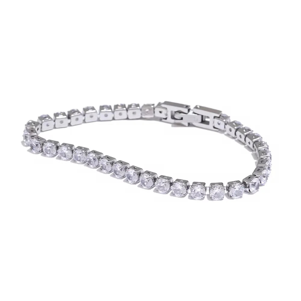 Tennis Bracelet (17cm) - Gold & Silver