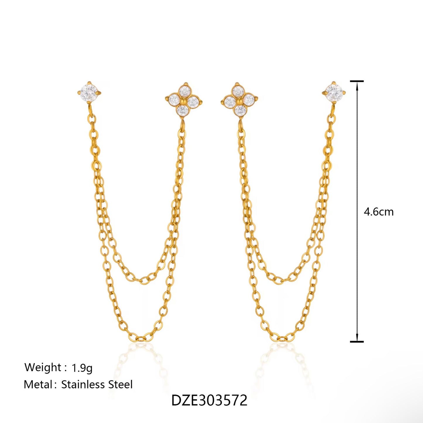 Clover Stacking Earrings - Single