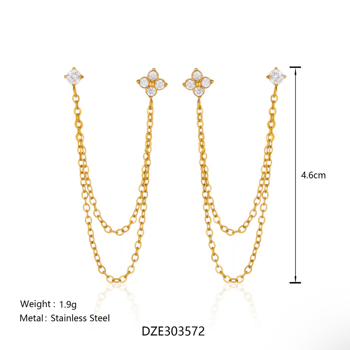 Clover Stacking Earrings - Single