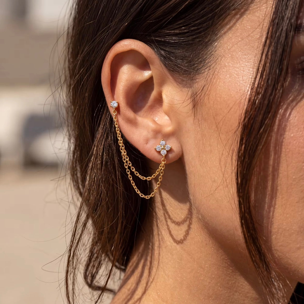 Clover Stacking Earrings - Single