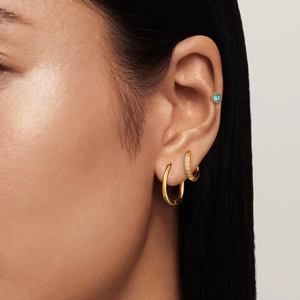 Aqua Stack (3 Pairs with Flatback Stud)