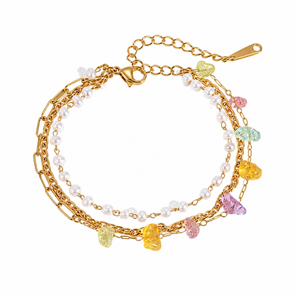 Coral Layered Bracelet