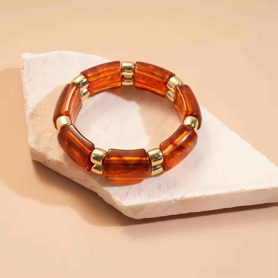 Stretchable Resin Bangle (Brown)