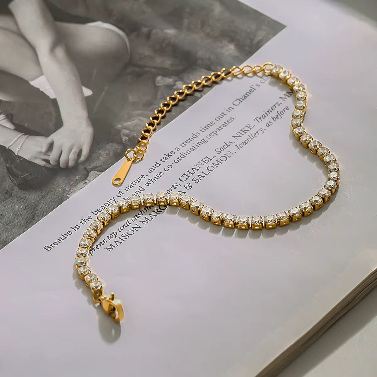 Tennis Bracelet (17cm) - Gold & Silver
