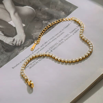 Tennis Bracelet (17cm) - Gold & Silver