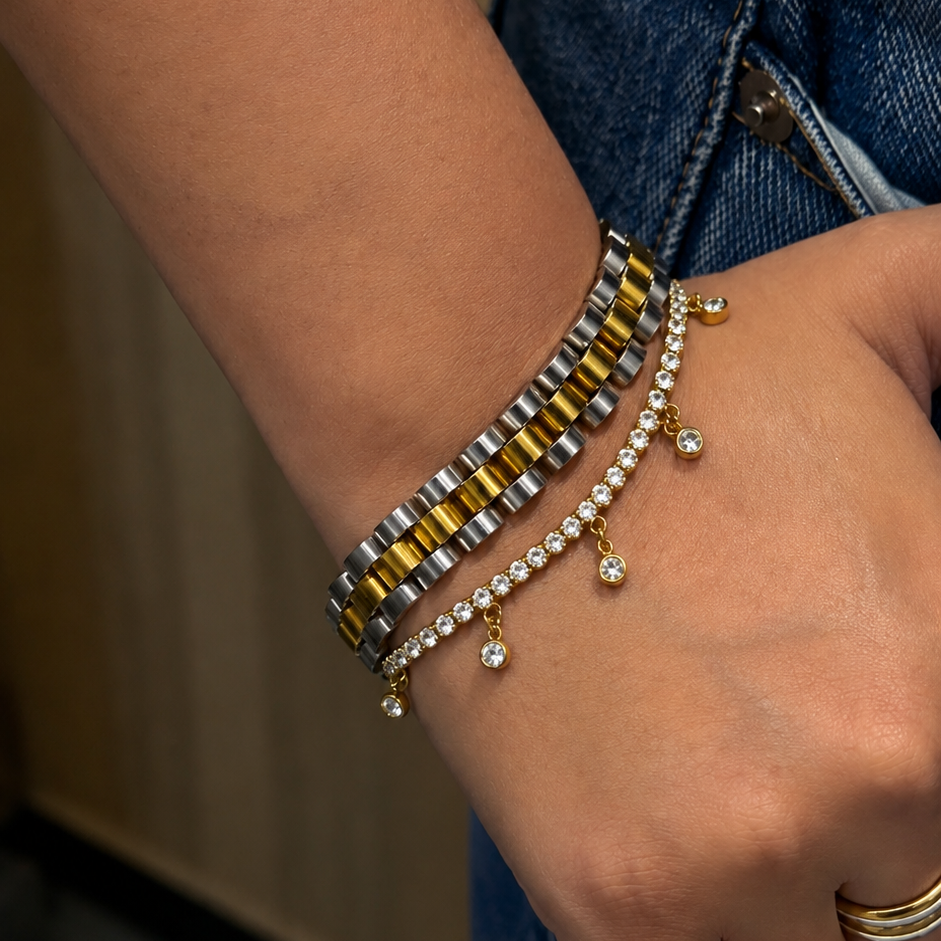 Tennis Bracelet - Dangling Stones