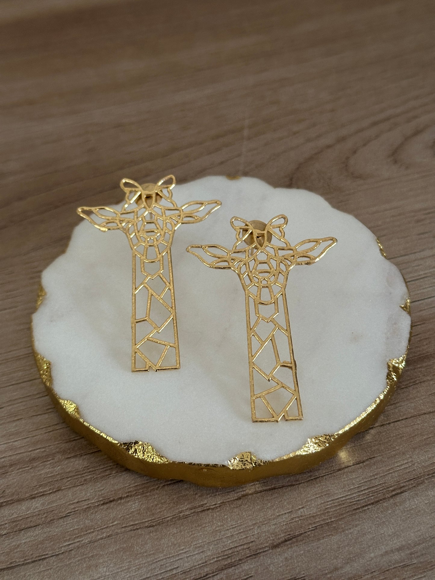 Giraffe Brass Earrings