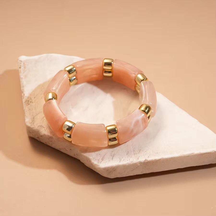 Stretchable Resin Bangle (Pink)