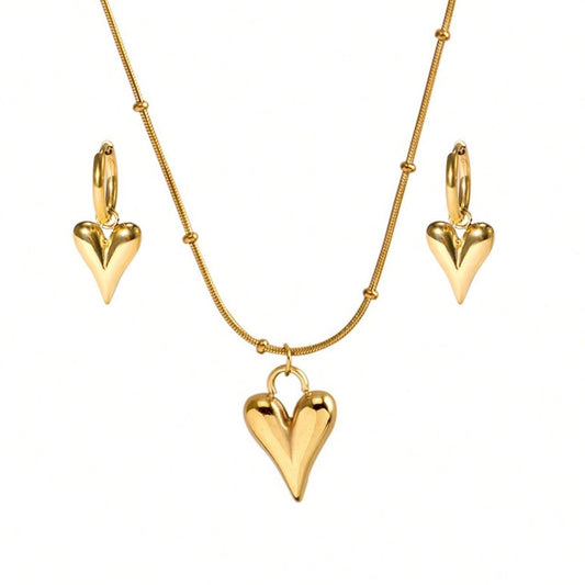 Heart Set (Necklace & Hoops)