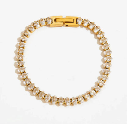 Oval Tennis Bracelet With Extenders