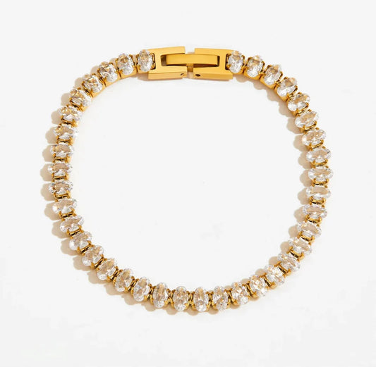 Oval Tennis Bracelet With Extenders
