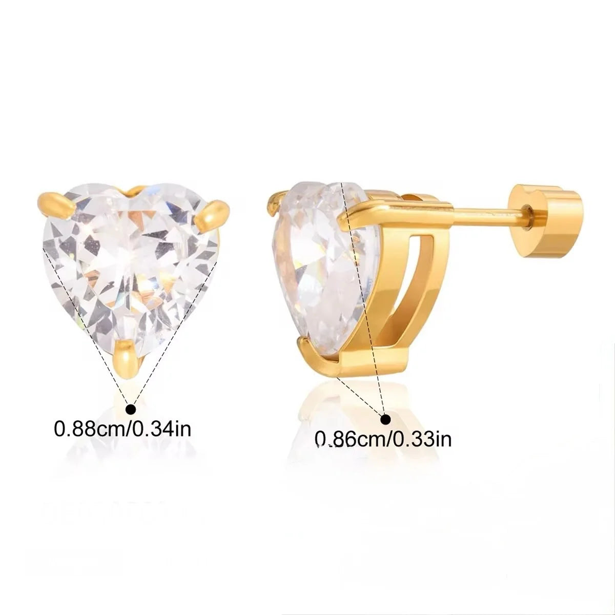 Solitaire Flatback Stud - Heart