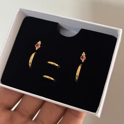 Liza Stack (3 Pairs with Flatback Stud)