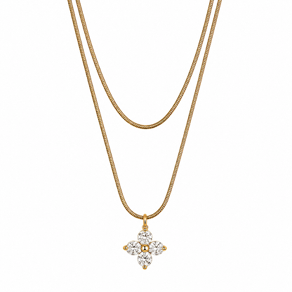 Layered Clover Necklace - Minimal