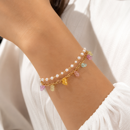 Coral Layered Bracelet