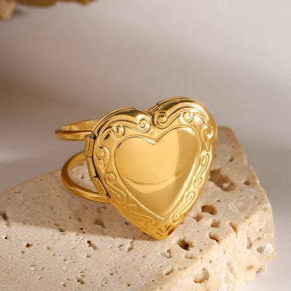 Openable Heart Ring - Adjustable
