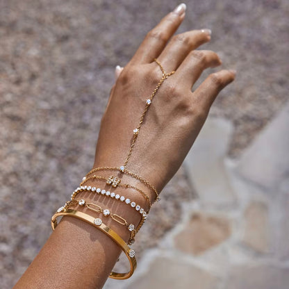 Tennis Bracelet (17cm) - Gold & Silver