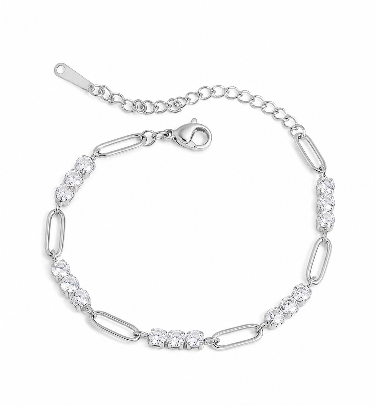 Tennis Link Bracelet - Silver