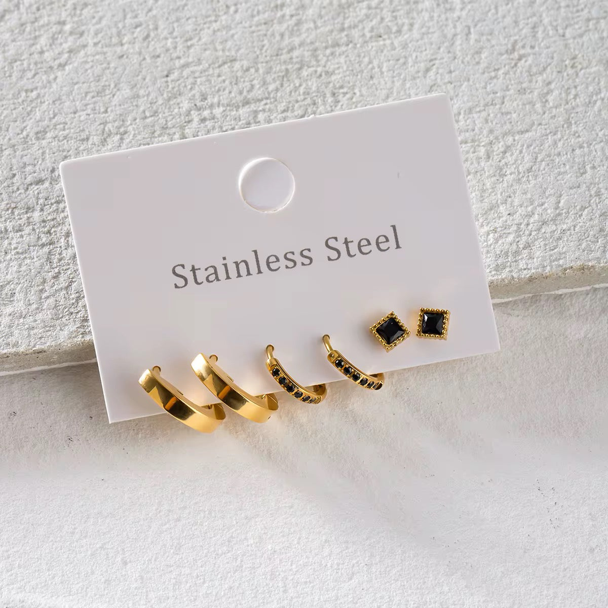 Aura Stack (3 Pairs with Flatback Stud)