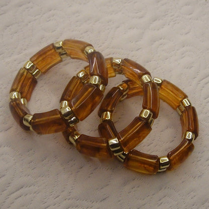 Stretchable Resin Bangle (Brown)