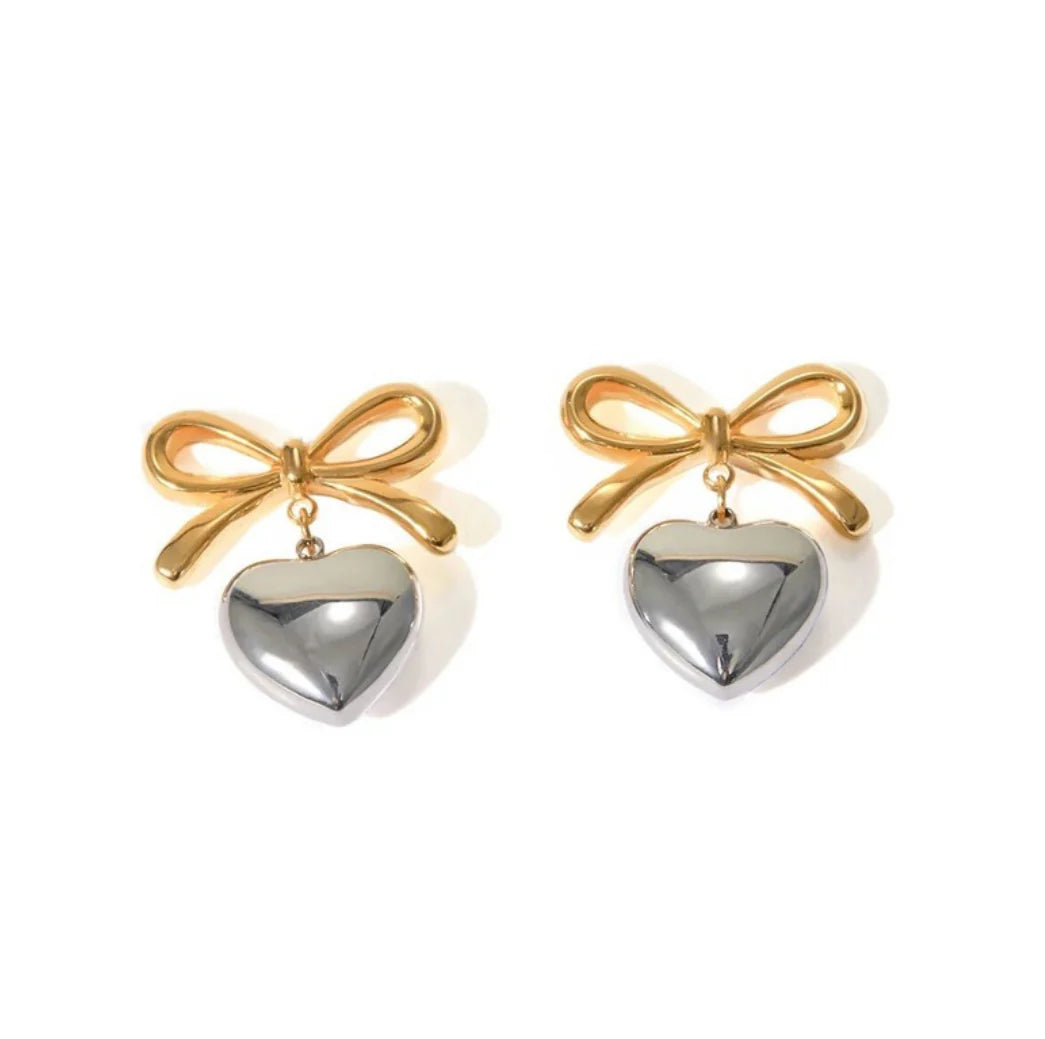 Bow-tiful Earrings (Two Toned)