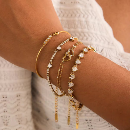 Tennis Bracelet - Heart