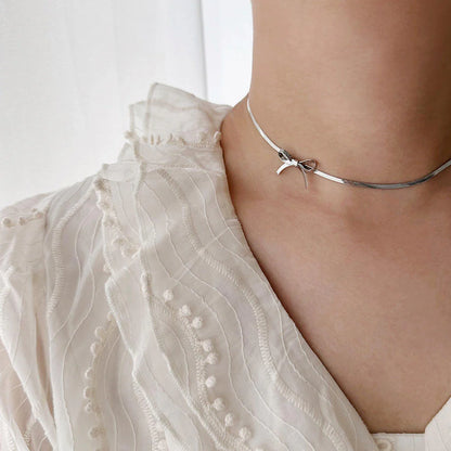 Bow Choker + Necklace