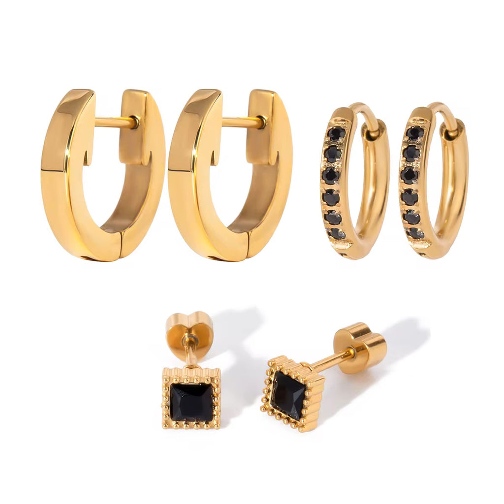 Aura Stack (3 Pairs with Flatback Stud)