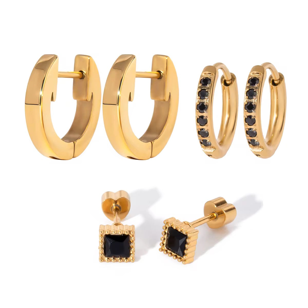 Aura Stack (3 Pairs with Flatback Stud)