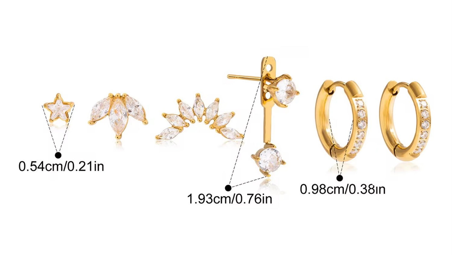 Veronica Stack (1 Pair + 4 Studs)