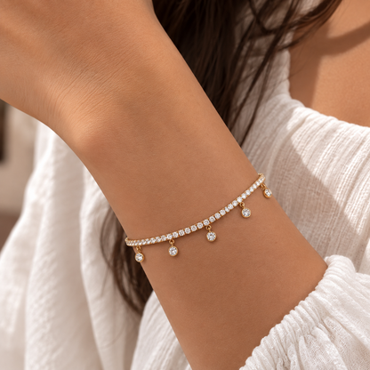 Tennis Bracelet - Dangling Stones