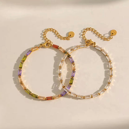 Tennis Bracelet (17cm) - Gold & Silver