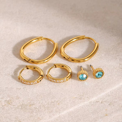 Aqua Stack (3 Pairs with Flatback Stud)