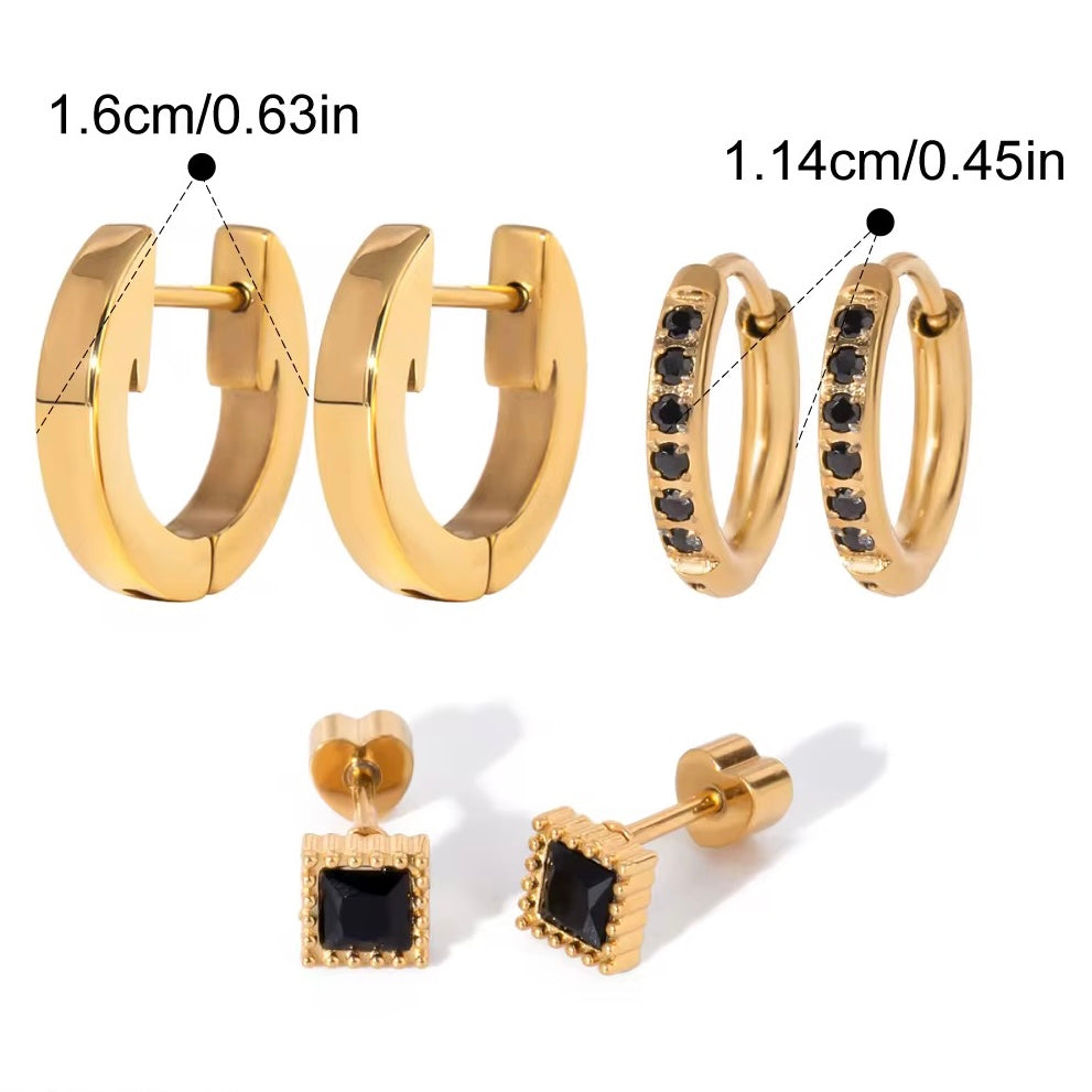 Aura Stack (3 Pairs with Flatback Stud)