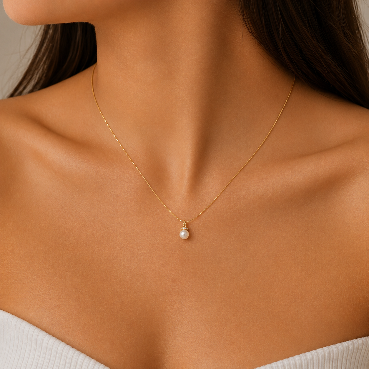 Pearl Drop Necklace - Minimal