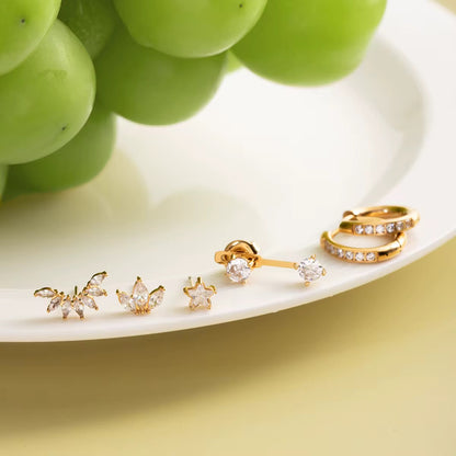 Veronica Stack (1 Pair + 4 Studs)