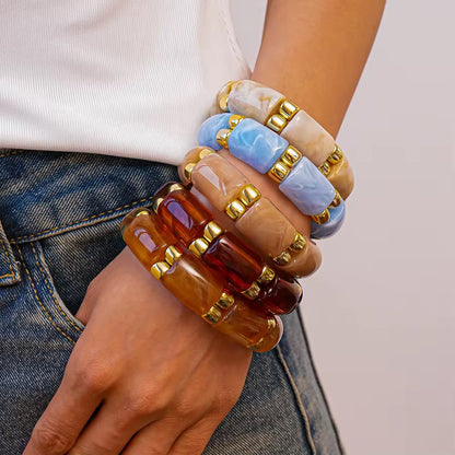 Stretchable Resin Bangle (Pink)