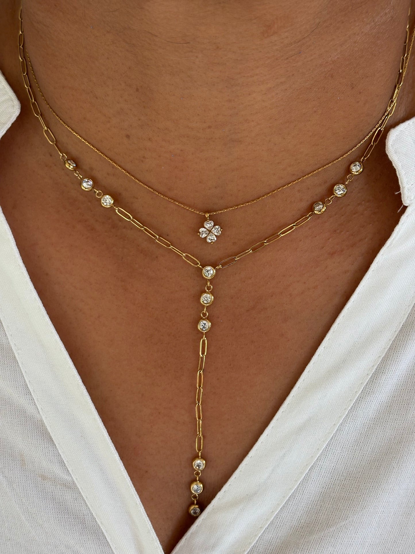 Minimal Clover Necklace