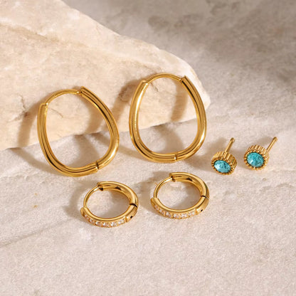 Aqua Stack (3 Pairs with Flatback Stud)