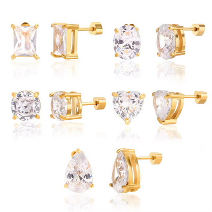 Solitaire Flatback Stud - Pear