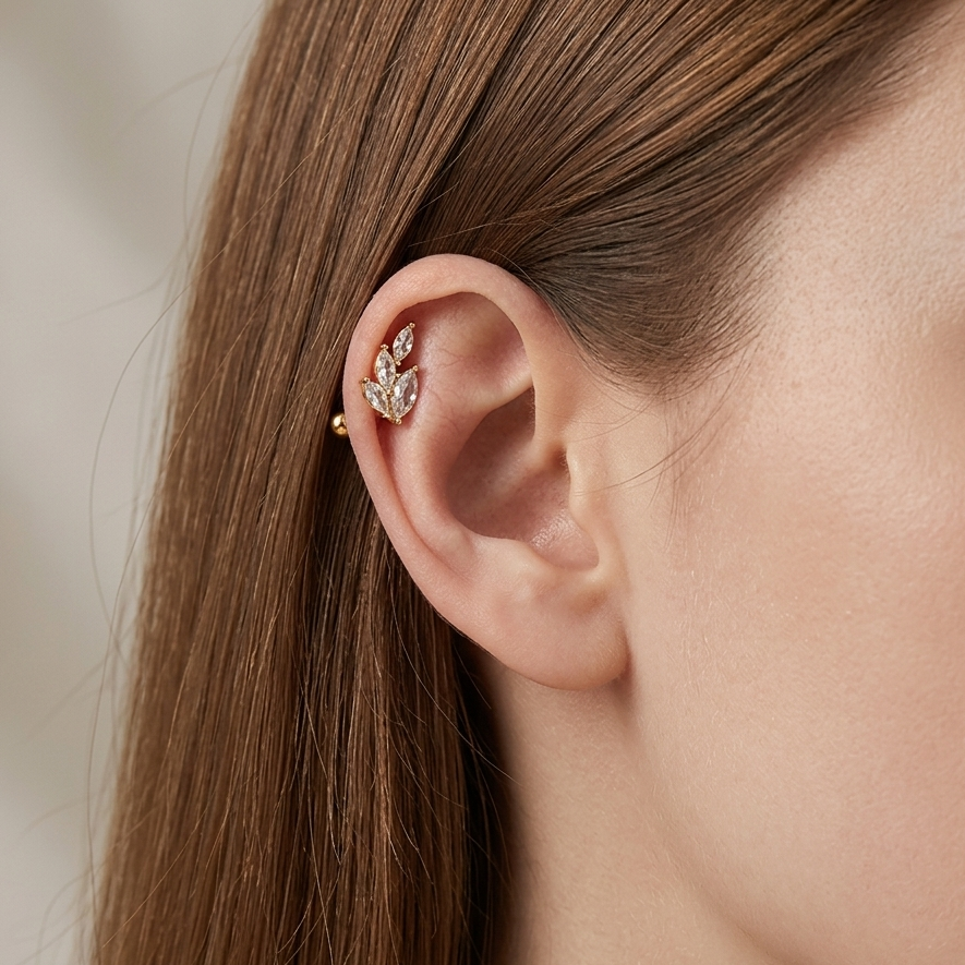Leaf Flatback Earrings