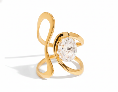 Curvy Stud Ring - Adjustable