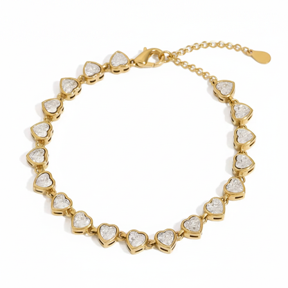 Tennis Bracelet - Heart
