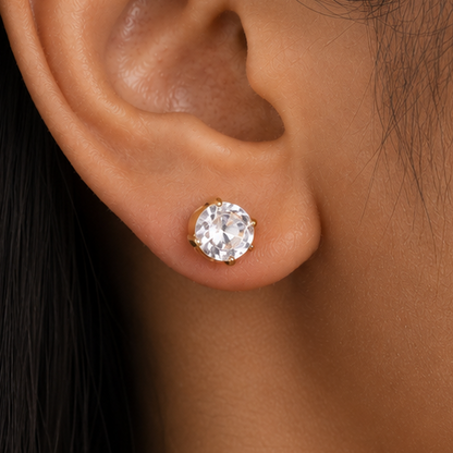 Solitaire Flatback Stud - Round
